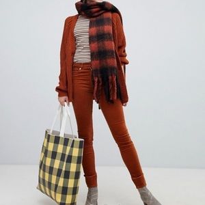 ASOS Rust Corduroy skinny pants by Monki